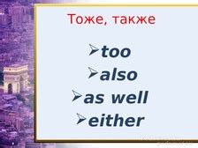 "As well" в значении "также, как и"