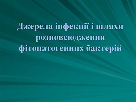 Акумуляція бактерій та розповсюдження інфекції