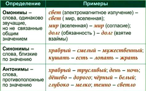 Богатство лексического состава: синонимы, антонимы и омонимы