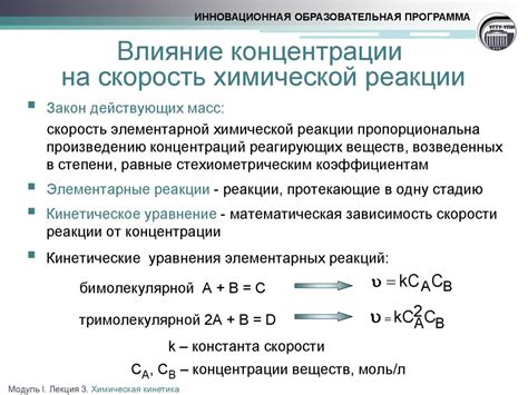 Влияние концентрации реагентов на константу скорости химической реакции