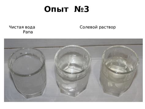 Вода и солевой раствор