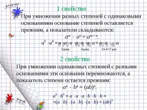 Возможные результаты при возведении степеней с разными основаниями