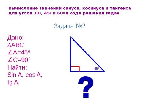 Вычисление синуса, косинуса и тангенса