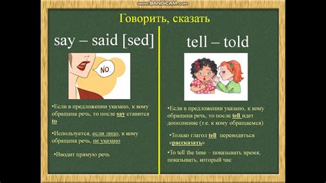 Глаголы say и tell