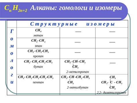 Гомологи и изомеры: определение и различия