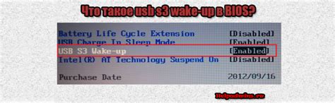 Зачем нужен USB S3 Wake Up в биосе?