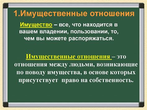 Имущественные отношения в обществознании 8 класс