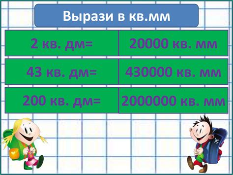 Как связаны квадратный дециметр и квадратный миллиметр