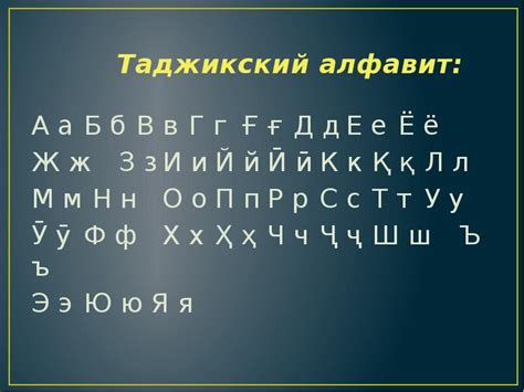 Как транслитерировать слова на таджикский язык