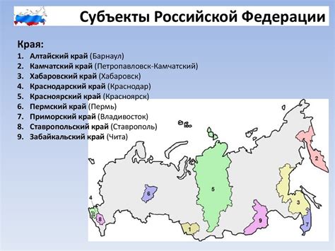 Количество краевых субъектов в России