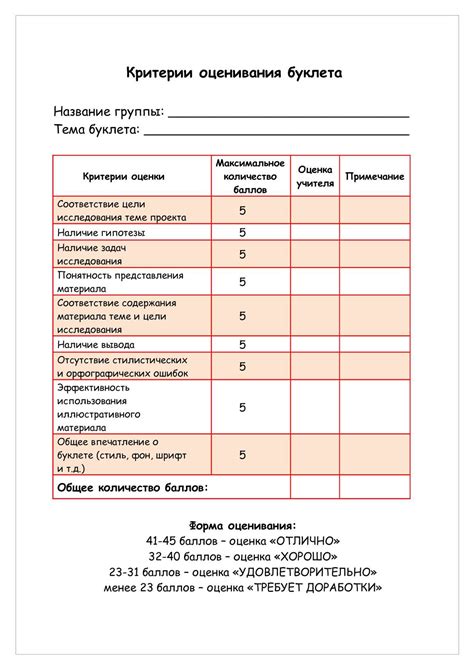 Критерии оценивания в школьном триместре