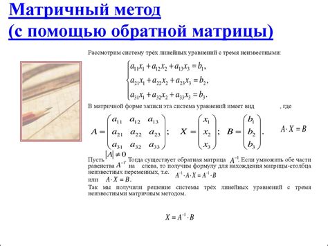 Матрицы и системы линейных уравнений