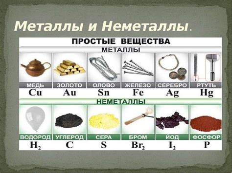 Металлы и неметаллы: простые вещества и их особенности