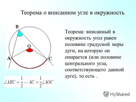 Методы определения дуги, на которую опирается угол