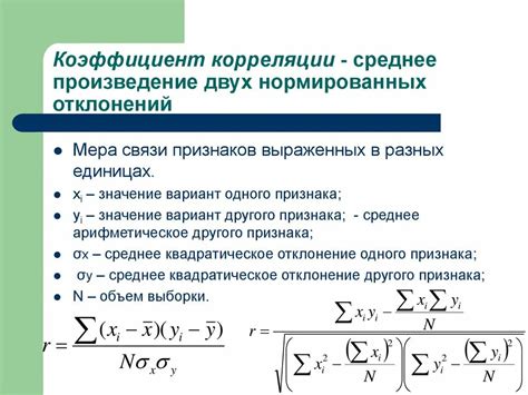 Некорректный выбор метода вычисления коэффициента