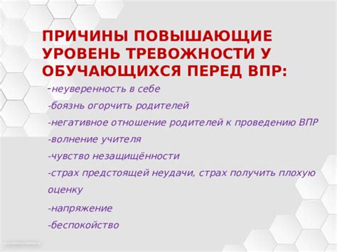 Несдержанное беспокойство перед предстоящей медицинской интервенцией