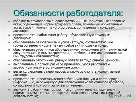 Обязанности работодателя по ЛНД