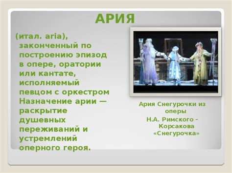 Описание и роль арии в опере