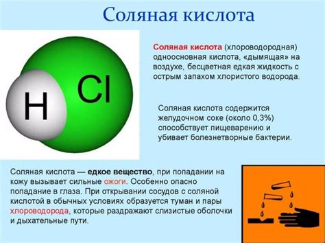 Описание соляной кислоты и ее реакционных способностей