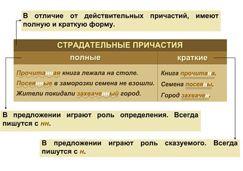 Определение действительного и страдательного причастий