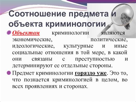 Определение объекта и предмета в криминологии