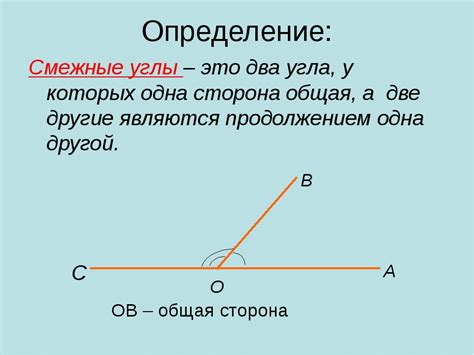 Определение смежных углов: что это такое?