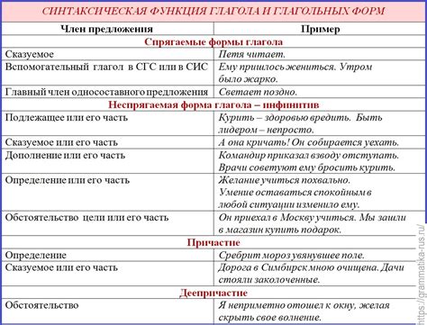 Основная роль глагола в предложении