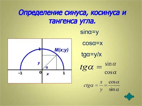 Основы косинуса и синуса