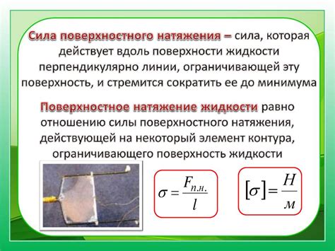 Поверхностное натяжение: основные свойства и применение