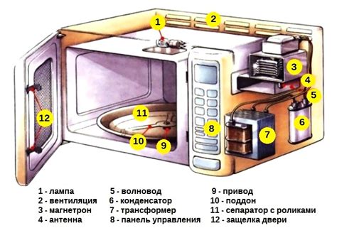 Поврежденные элементы микроволновки