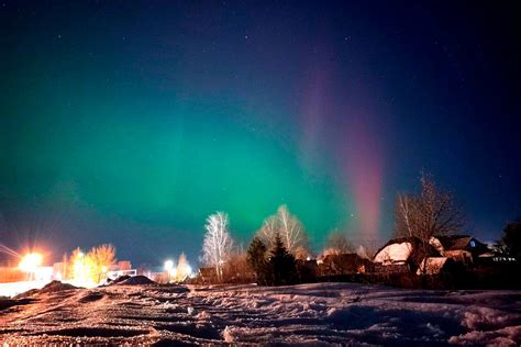 Полярное сияние в Москве сегодня