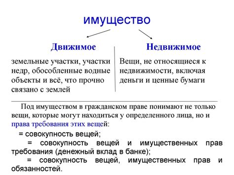 Понятие движимого и недвижимого имущества