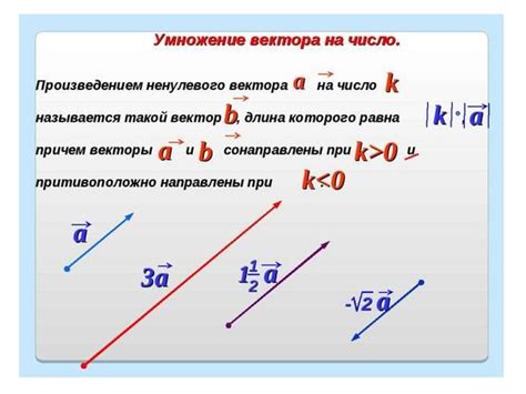 Понятие умножения вектора на число