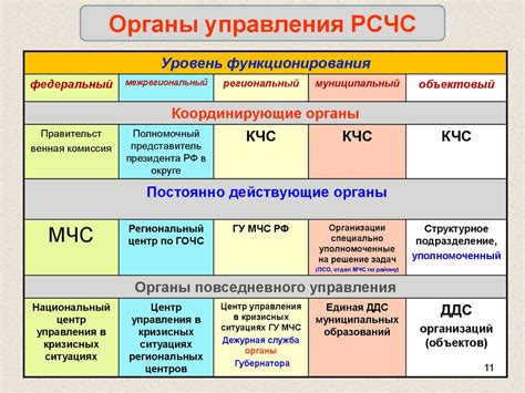 Постоянные органы управления РСЧС в России