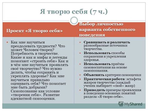 Потребность в самоанализе и пересмотре поведения