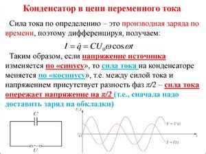 Почему ток конденсатора опережает напряжение