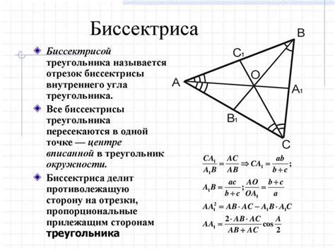 Практическое применение биссектрис треугольника