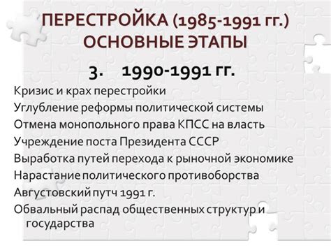 Преобразование политической ситуации