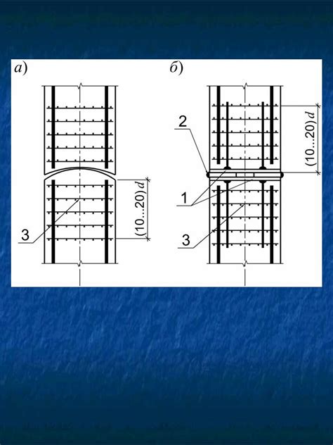 Применение узла стыковки арматуры внахлест dwg в строительстве