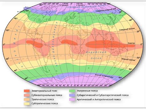 Примеры переходных поясов и их расположение на глобусе