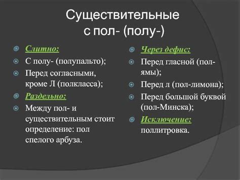 Примеры правильного написания слова "пол"