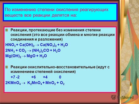 Процессы окисления и разложения веществ