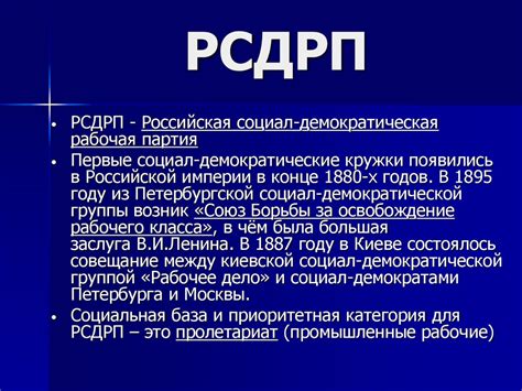 Развитие аграрной политики РСДРП