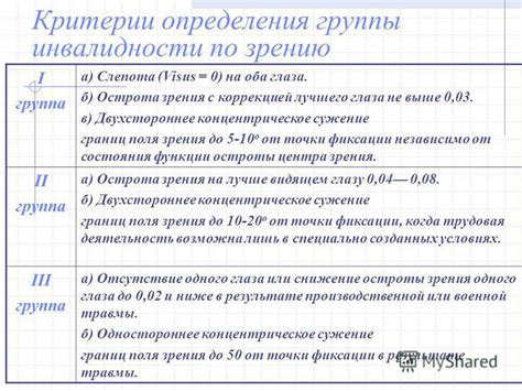 Раздел 3: Критерии оценки инвалидности 3 группы