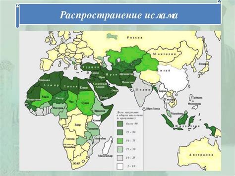 Распределение суннитов и шиитов по странам