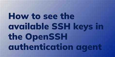 Роль и функции службы Openssh authentication agent