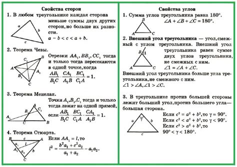 Свойства смежных углов в треугольнике