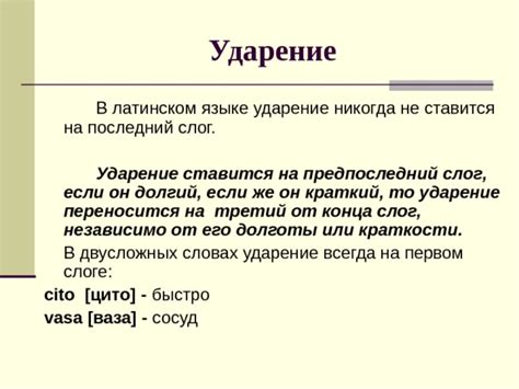 Случаи, когда ударение ставится на последний слог