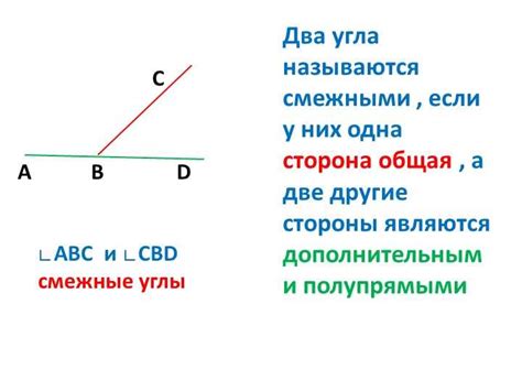 Смежные углы и их определение