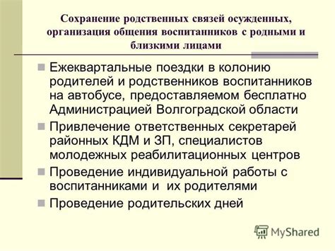 Сохранение связей с родными родителями